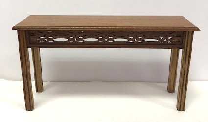 Walnut Console Table with Carved Open Work by Gary Elmer - Click Image to Close